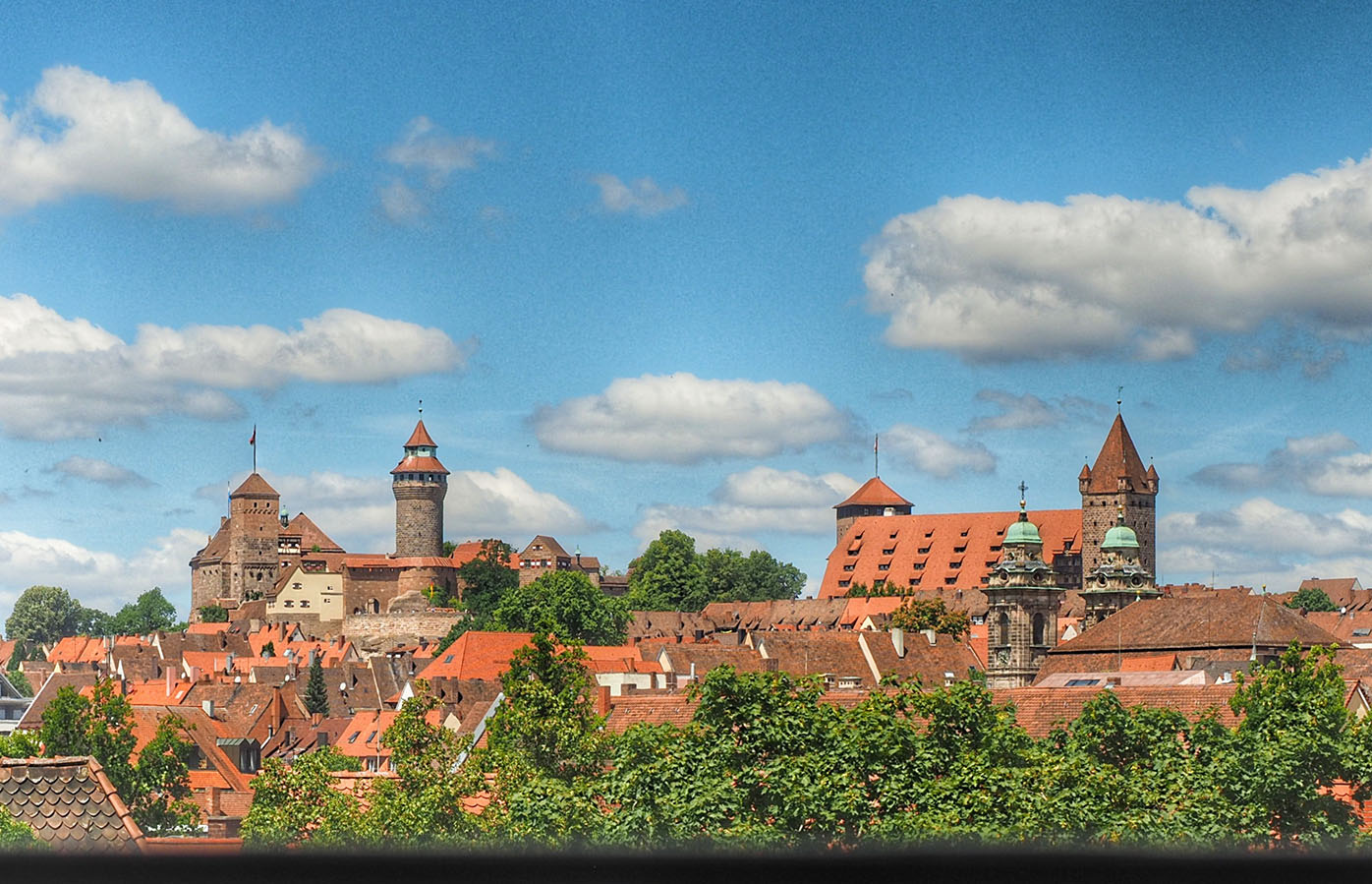 Blick auf die Kaiserburg Nürnberg aus der Kanzlei